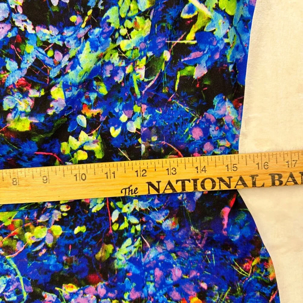 Guantina Womens Sweetheart Midi Bodycon blue dress M/40 Wearable Art Print Artzy - Picture 8 of 13